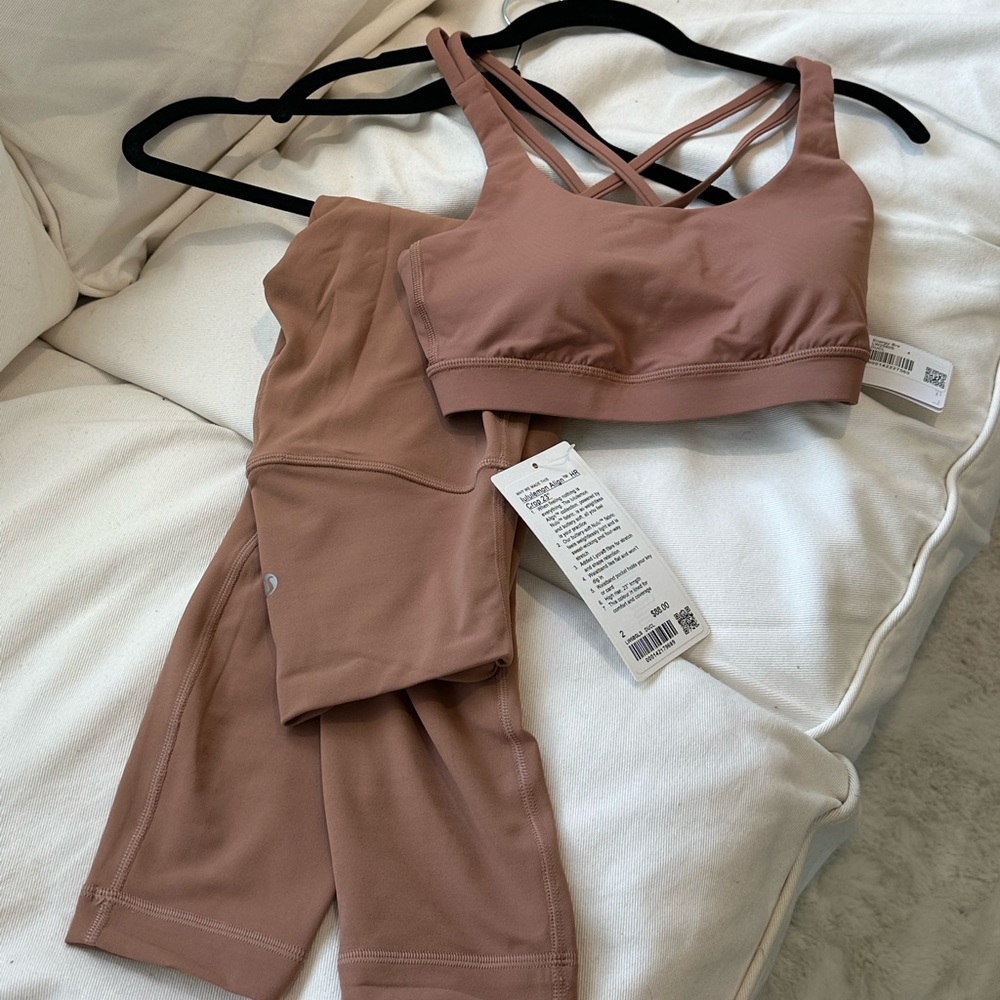 NWT Lululemon matching set - Lululemon align & energy bra in dusty clay